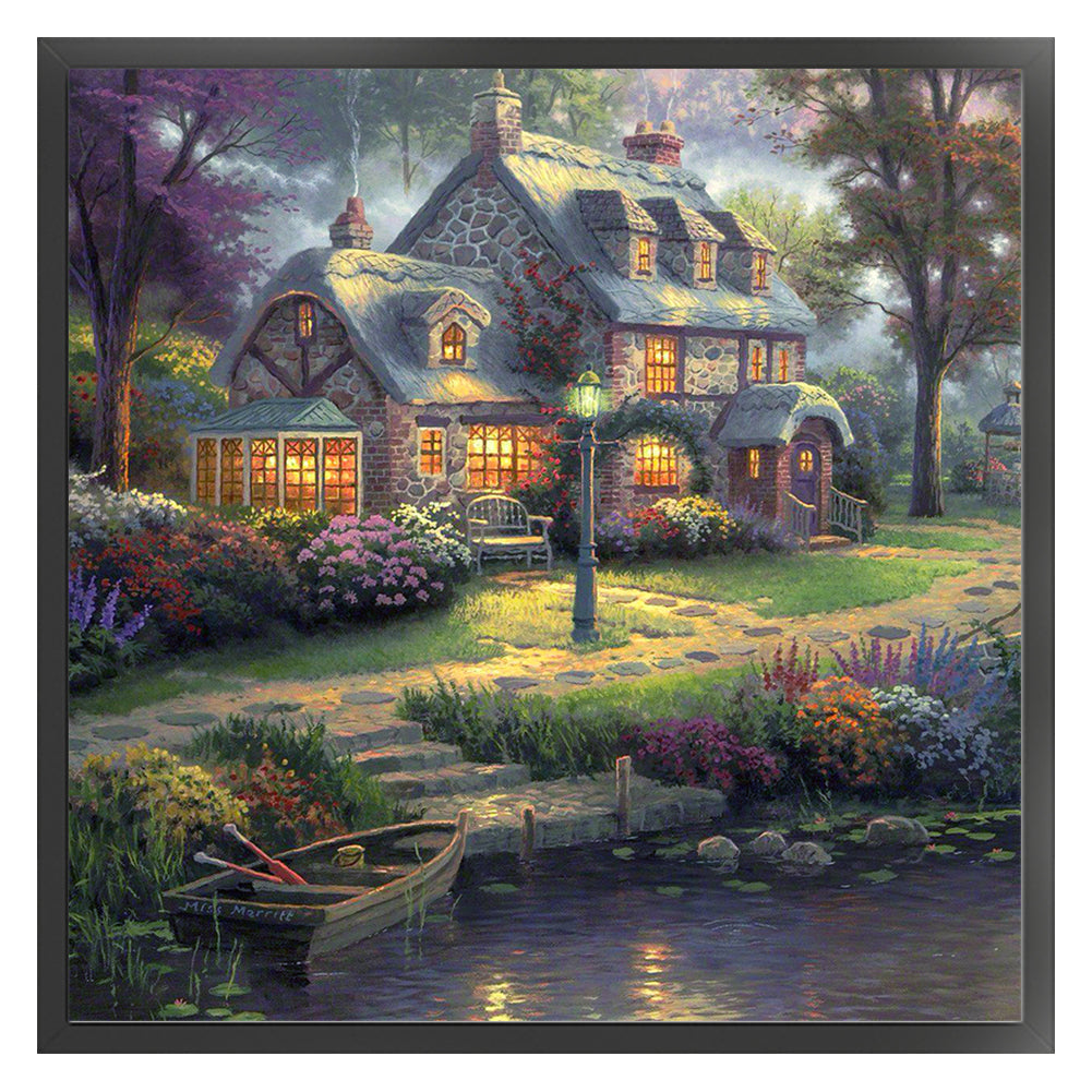 Riverside Cabin - 11CT Stamped Cross Stitch 50*50CM