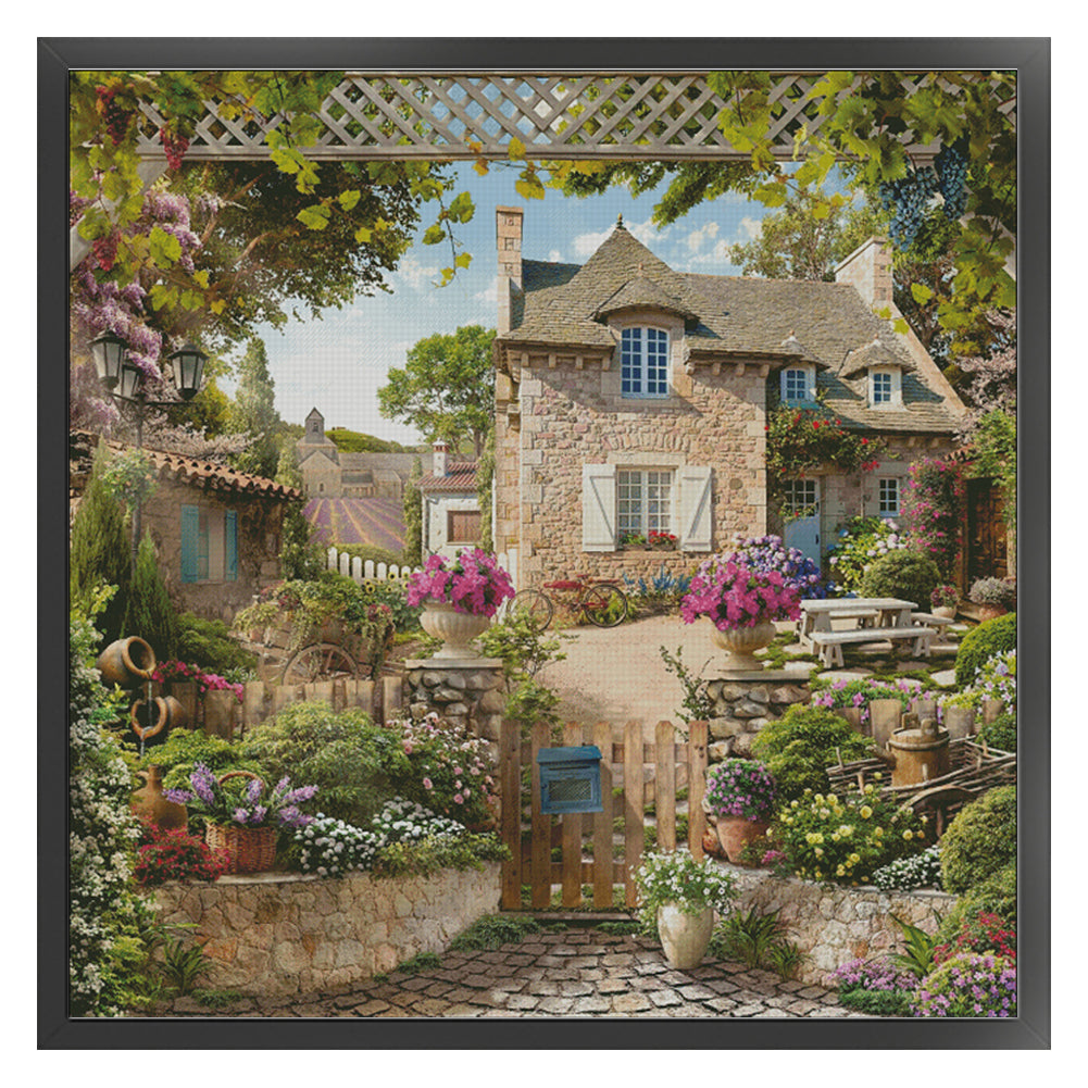 Garden Shed - 11CT Stamped Cross Stitch 50*50CM