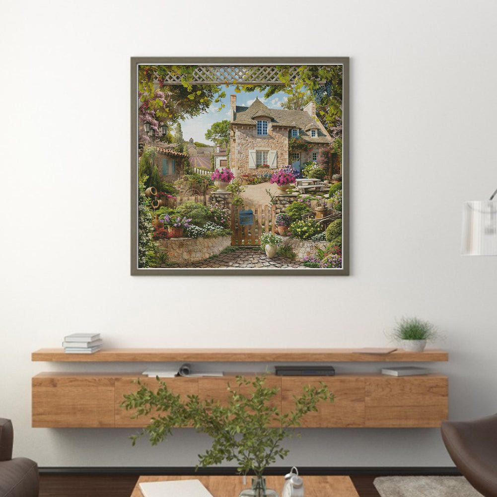 Garden Shed - 11CT Stamped Cross Stitch 50*50CM