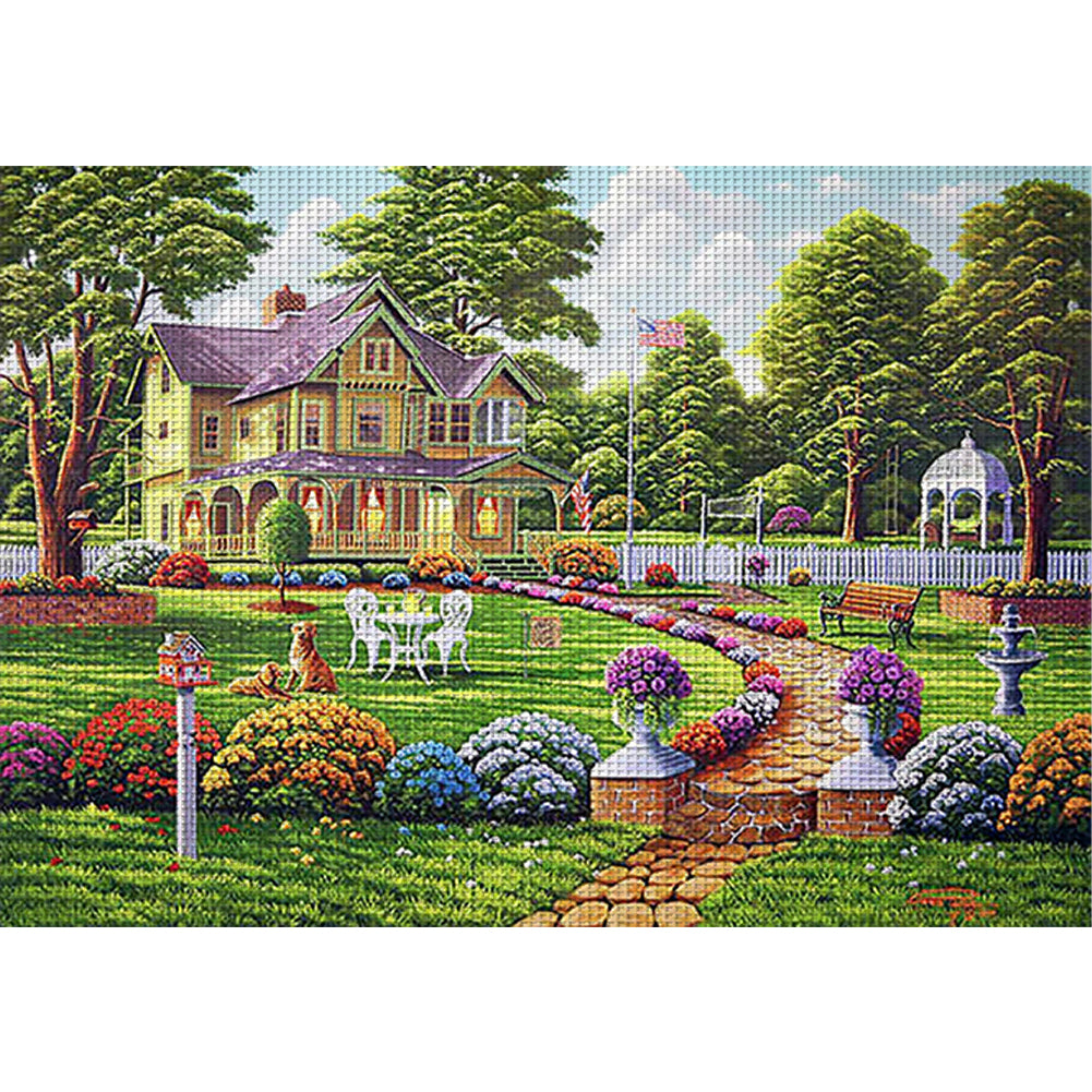 Garden Shed - 11CT Stamped Cross Stitch 60*45CM