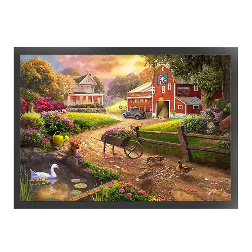 Farm Cabin - 11CT Stamped Cross Stitch 60*45CM