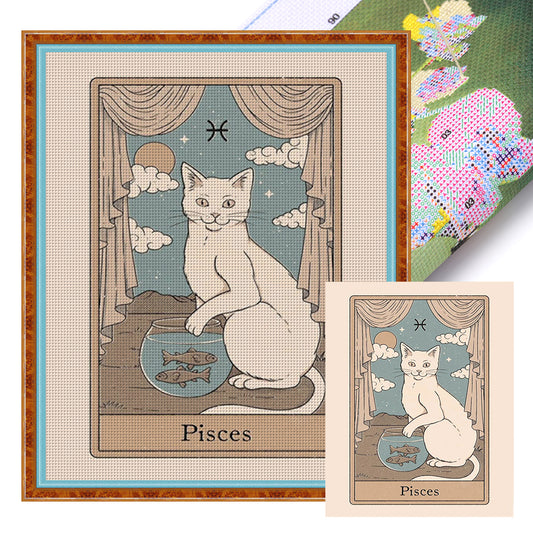 Cat - 11CT Stamped Cross Stitch 45*55CM