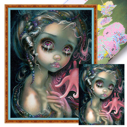 Big Eyed Girl - 11CT Stamped Cross Stitch 45*60CM