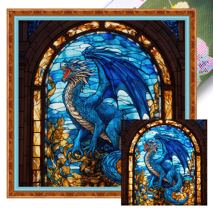 Glass Painting-Pterosaur - 14CT Stamped Cross Stitch 40*40CM