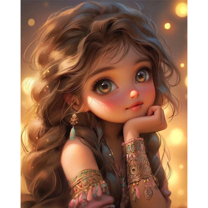 Big Eyed Girl - 11CT Counted Cross Stitch 40*50CM