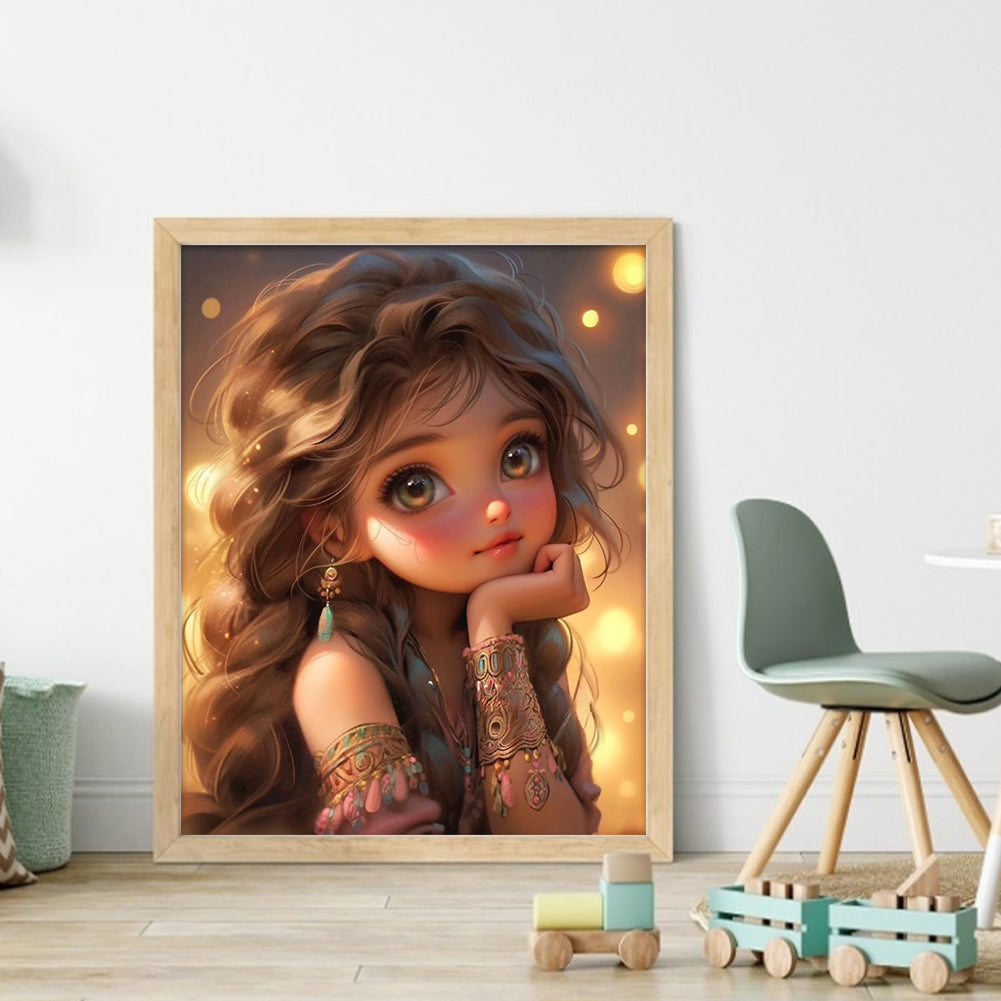 Big Eyed Girl - 11CT Counted Cross Stitch 40*50CM