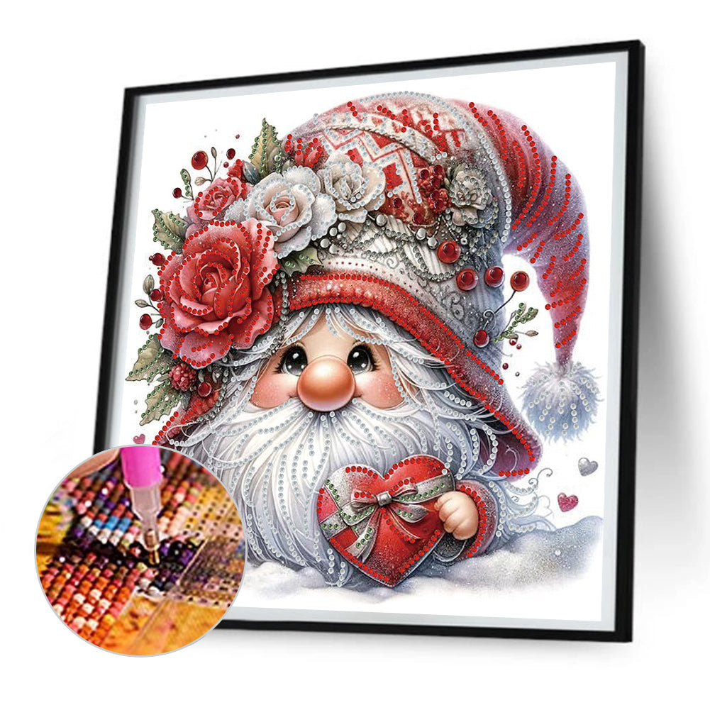 Pretty Flower Hat Gnome - Special Shaped Drill Diamond Painting 30*30CM