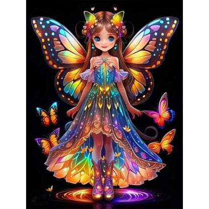 Little Butterfly Fairy - Full Round Drill Diamond Painting 30*40CM