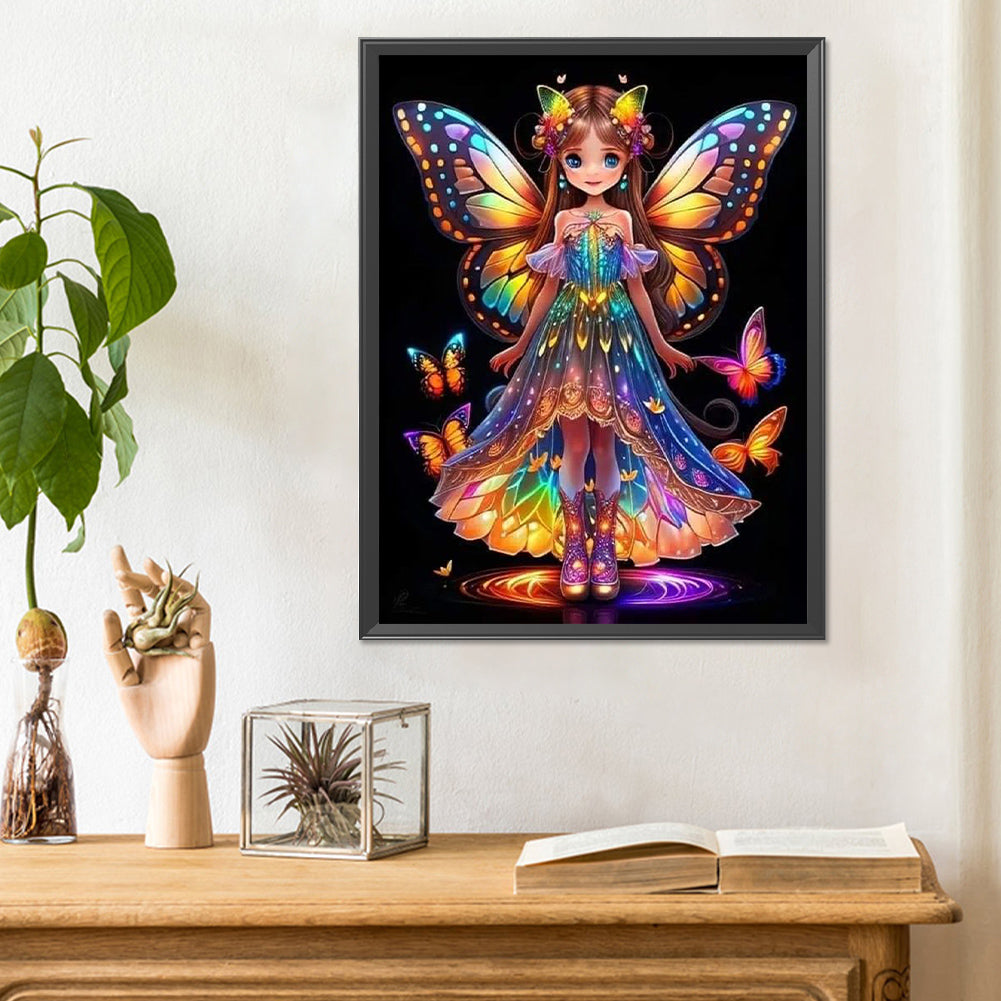 Little Butterfly Fairy - Full Round Drill Diamond Painting 30*40CM