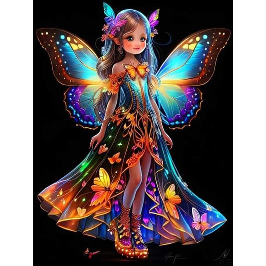 Little Butterfly Fairy - Full Round Drill Diamond Painting 30*40CM