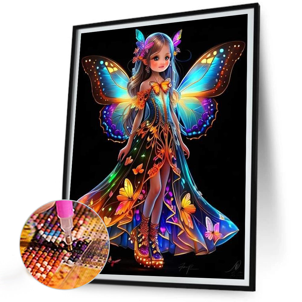 Little Butterfly Fairy - Full Round Drill Diamond Painting 30*40CM