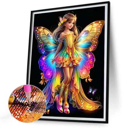 Little Butterfly Fairy - Full Round Drill Diamond Painting 30*40CM