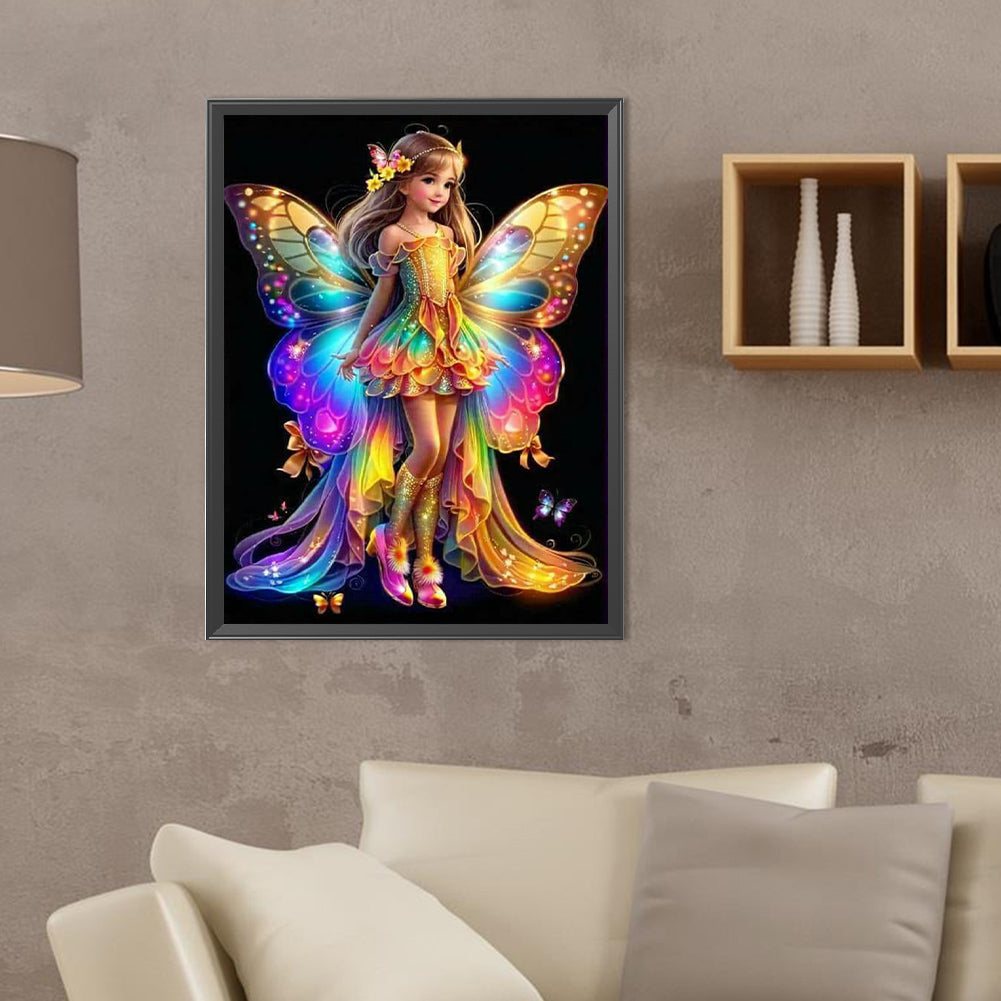 Little Butterfly Fairy - Full Round Drill Diamond Painting 30*40CM