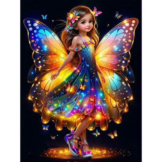 Little Butterfly Fairy - Full Round Drill Diamond Painting 30*40CM