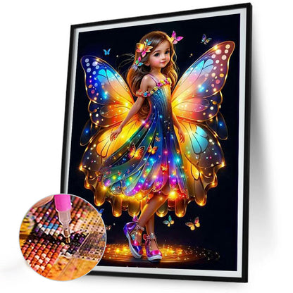 Little Butterfly Fairy - Full Round Drill Diamond Painting 30*40CM