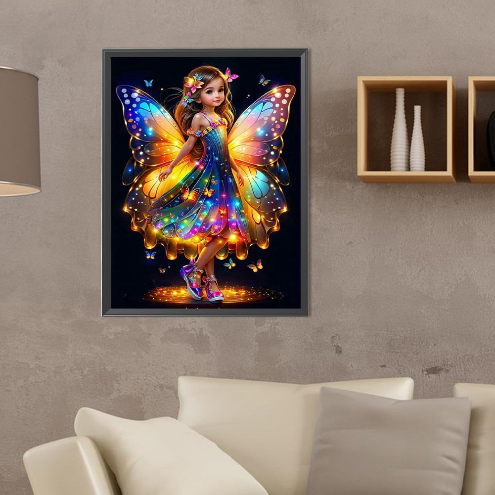 Little Butterfly Fairy - Full Round Drill Diamond Painting 30*40CM