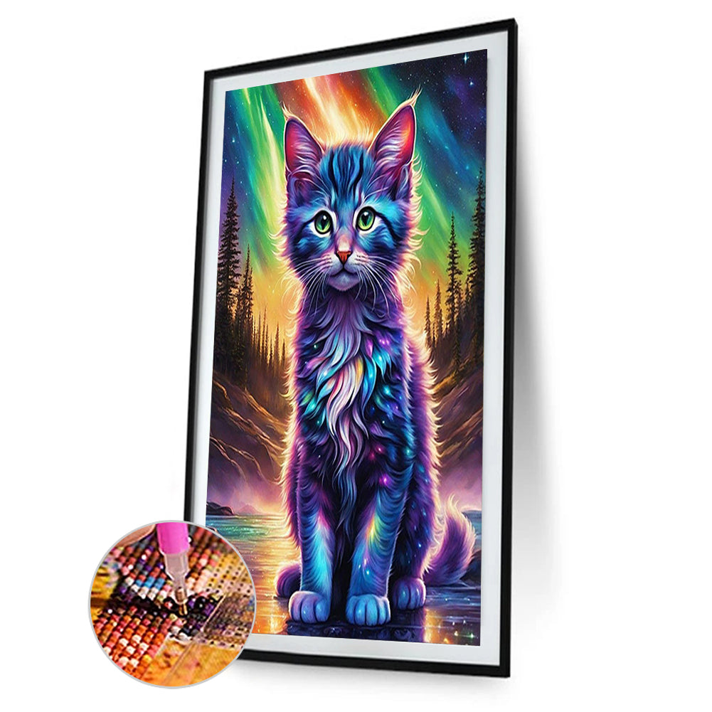 Aurora Kitten - Full Round Drill Diamond Painting 40*60CM