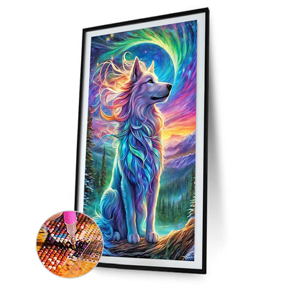 Aurora White Wolf - Full Round Drill Diamond Painting 40*60CM