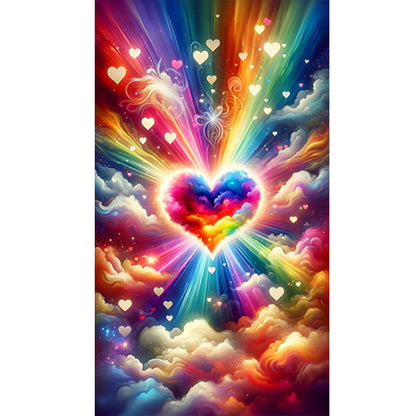 Fantasy Clouds Colorful Hearts - Full Round Drill Diamond Painting 40*70CM