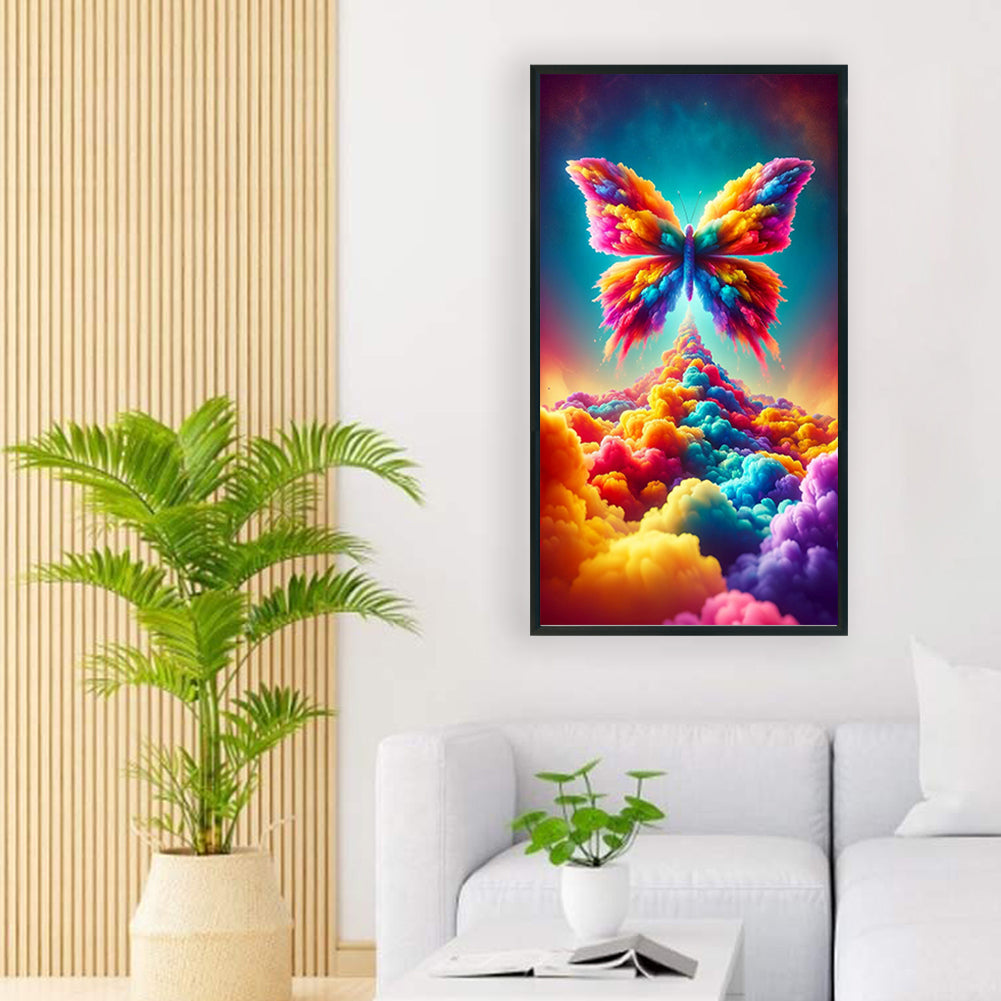 Fantasy Clouds Colorful Butterflies - Full Round Drill Diamond Painting 40*70CM