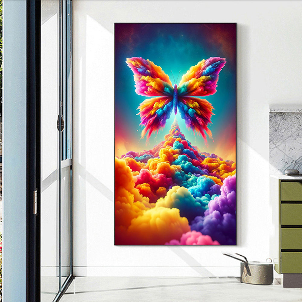 Fantasy Clouds Colorful Butterflies - Full Round Drill Diamond Painting 40*70CM