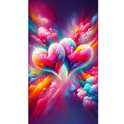 Two Hearts In Dreamy Clouds - Full Round Drill Diamond Painting 40*70CM