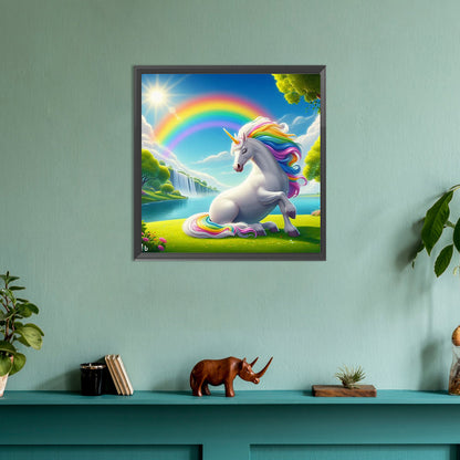 Garden Unicorn - Full Round Drill Diamond Painting 30*30CM