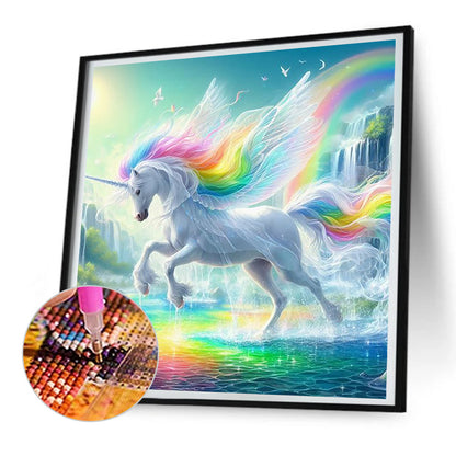 Garden Unicorn - Full Round Drill Diamond Painting 30*30CM