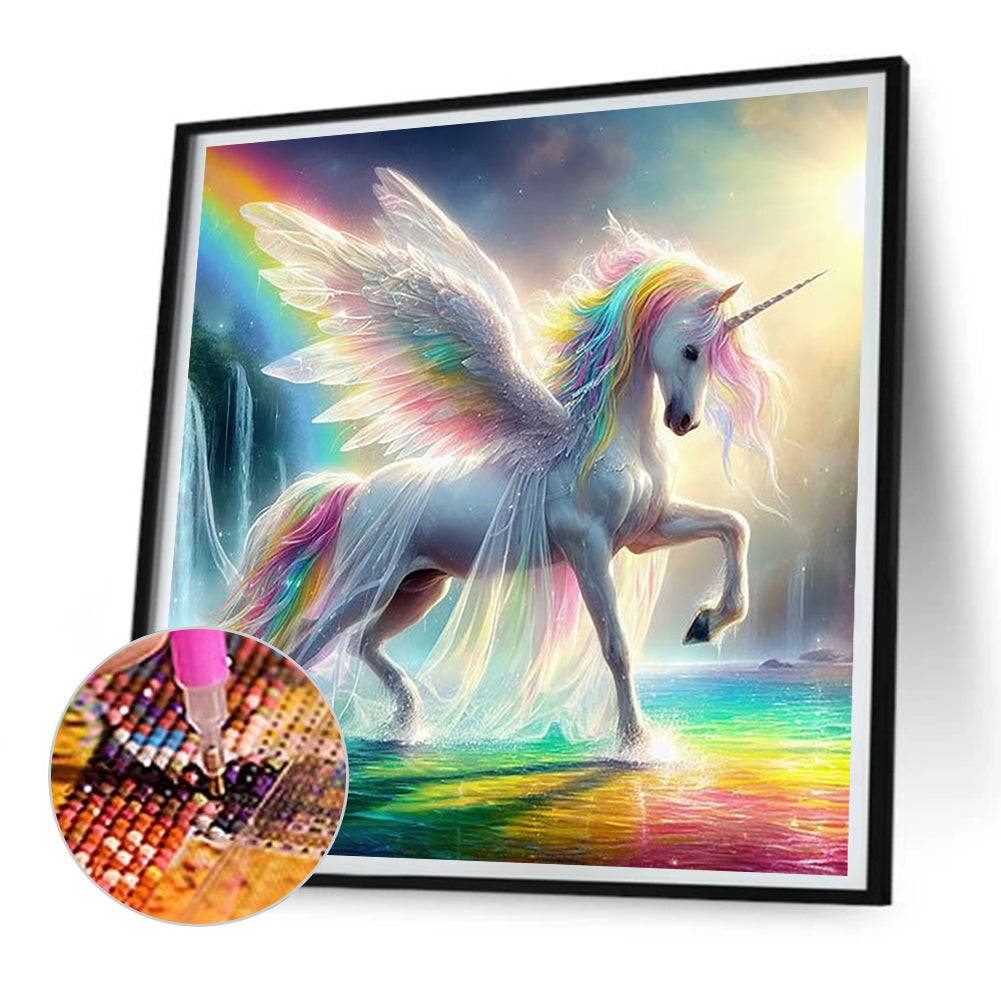 Garden Unicorn - Full Round Drill Diamond Painting 30*30CM