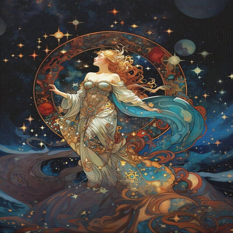 Starry Sky Goddess - Full AB Round Drill Diamond Painting 40*50CM