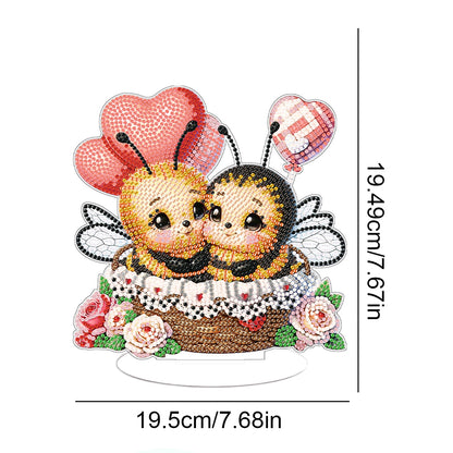 Desktop Diamond Art Kits Colorful Animal Bedroom Table Decoration (Heart Bee)