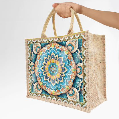 Linen DIY Flower Diamond Painting Purses for Women Adults Kids Craft (Mandala)