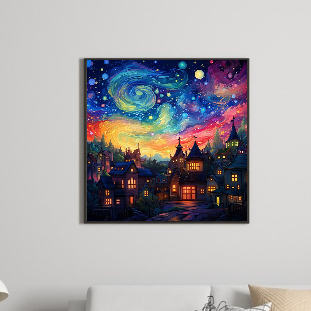 Fantasy World¡¤Night Of Colorful Clouds - Full Round Drill Diamond Painting 30*30CM
