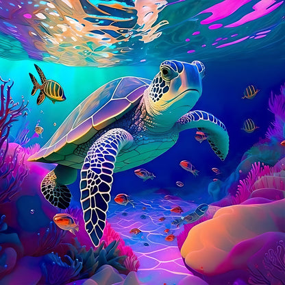 Two Turtles - Full Round Drill Diamond Painting 30*30CM