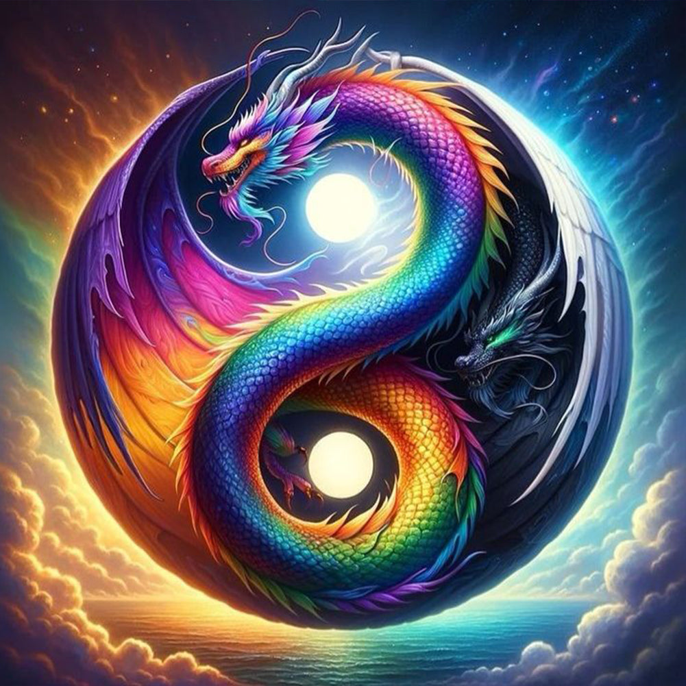 Colorful Dragon - Full Round Drill Diamond Painting 30*30CM