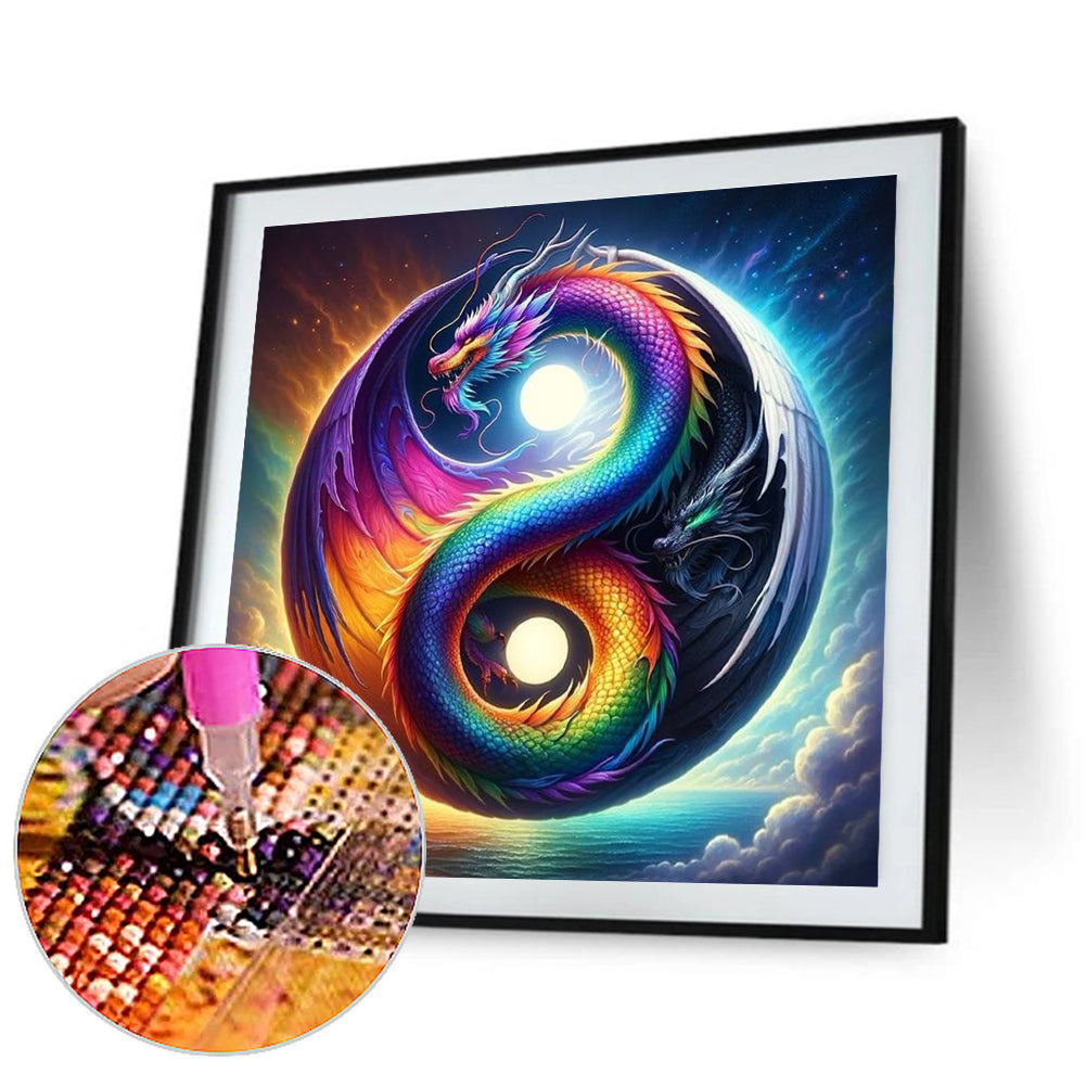 Colorful Dragon - Full Round Drill Diamond Painting 30*30CM