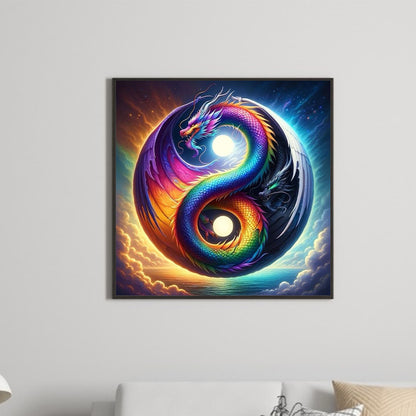 Colorful Dragon - Full Round Drill Diamond Painting 30*30CM