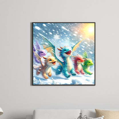 Colorful Dragon - Full Round Drill Diamond Painting 30*30CM