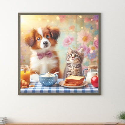 Dogs And Cats - Full Round Drill Diamond Painting 30*30CM