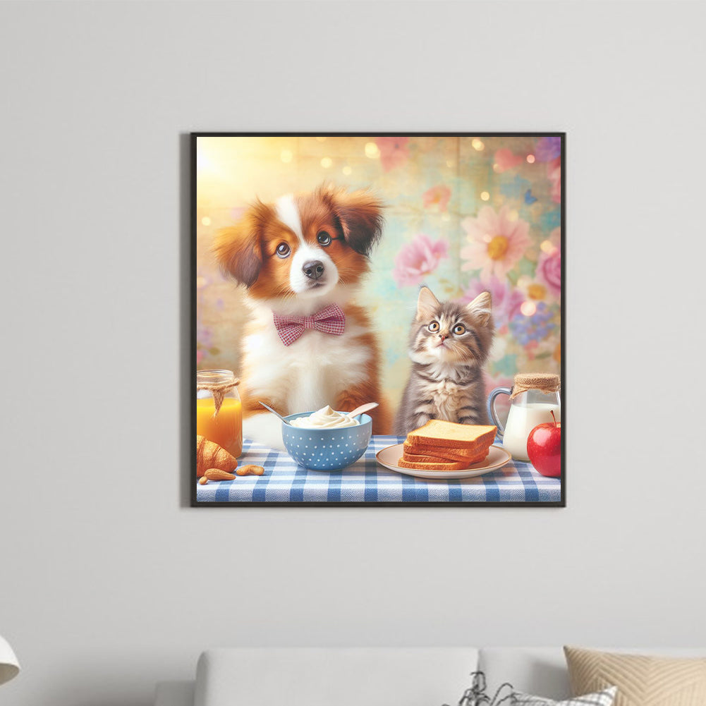 Dogs And Cats - Full Round Drill Diamond Painting 30*30CM