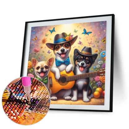 Music And Dogs - Full Round Drill Diamond Painting 30*30CM
