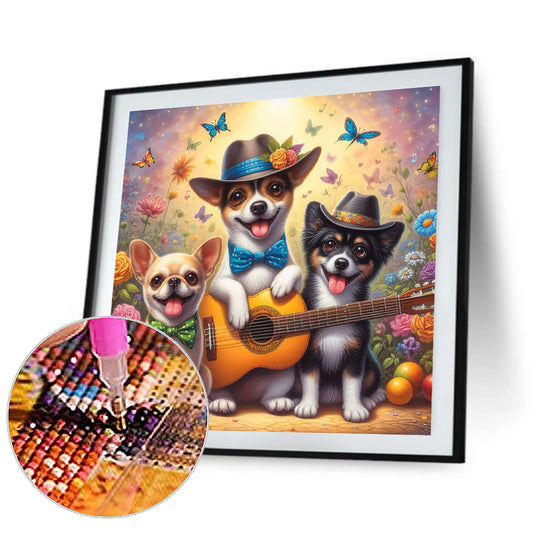Music And Dogs - Full Round Drill Diamond Painting 30*30CM