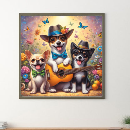 Music And Dogs - Full Round Drill Diamond Painting 30*30CM
