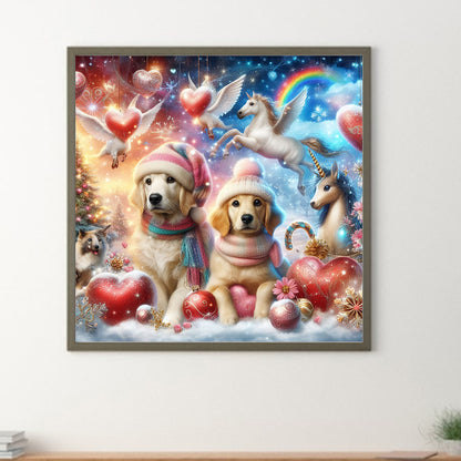 Fantasy And Dogs - Full Round Drill Diamond Painting 30*30CM