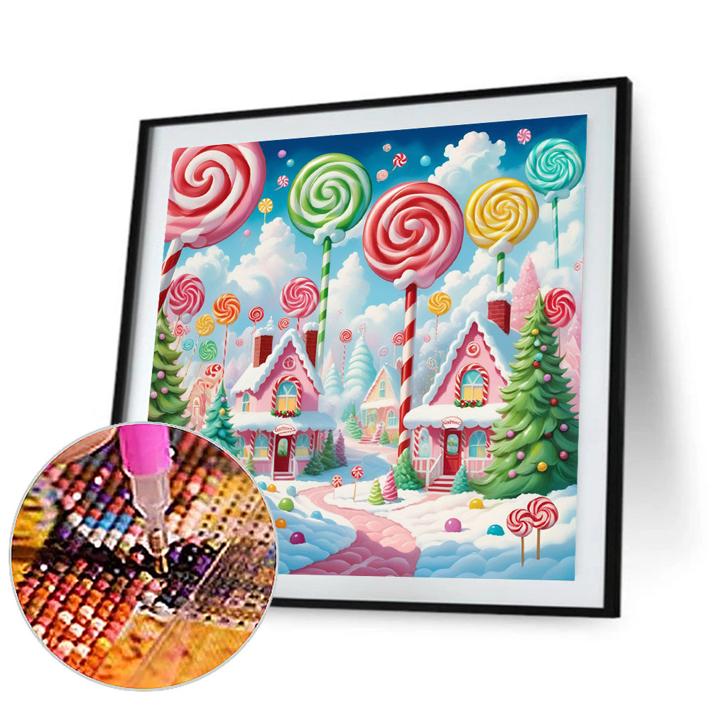 Candy House - Full Round Drill Diamond Painting 30*30CM