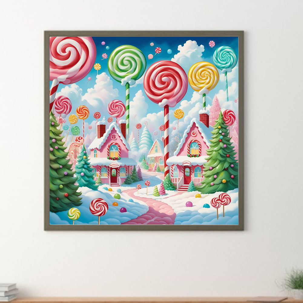 Candy House - Full Round Drill Diamond Painting 30*30CM