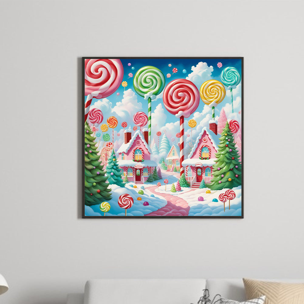 Candy House - Full Round Drill Diamond Painting 30*30CM