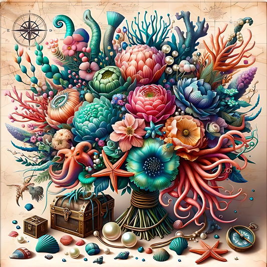 Undersea Bouquet - Full Round Drill Diamond Painting 30*30CM