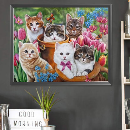 Litter Of Kittens - Full Square Drill Diamond Painting 50*40CM