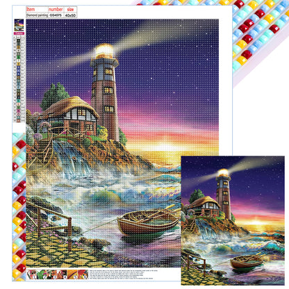 Seaside Lighthouse - Full Square Drill Diamond Painting 40*50CM